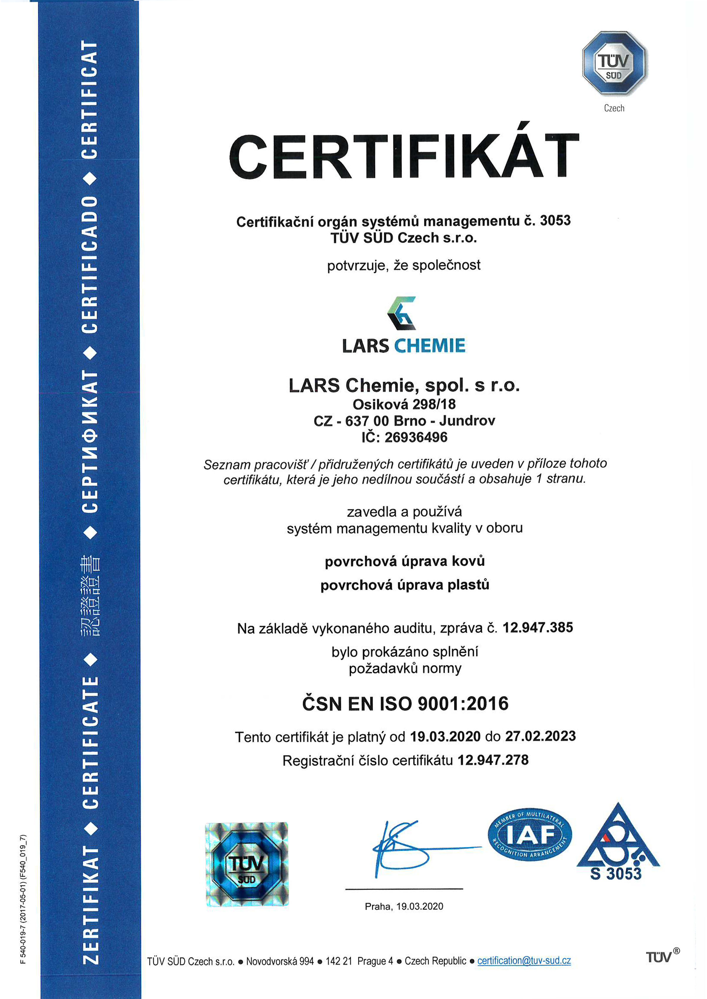 Certifikát