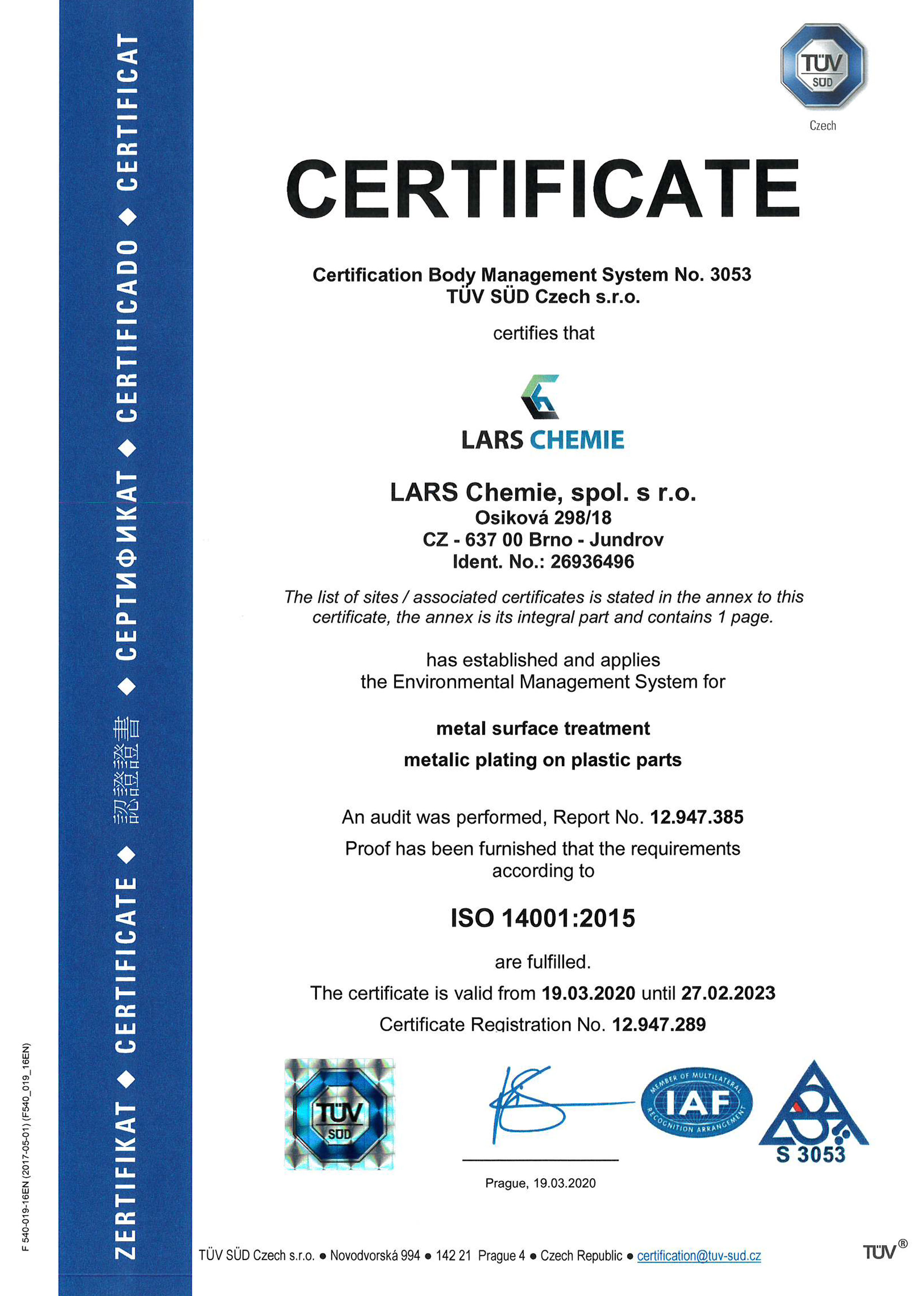 Certifikát