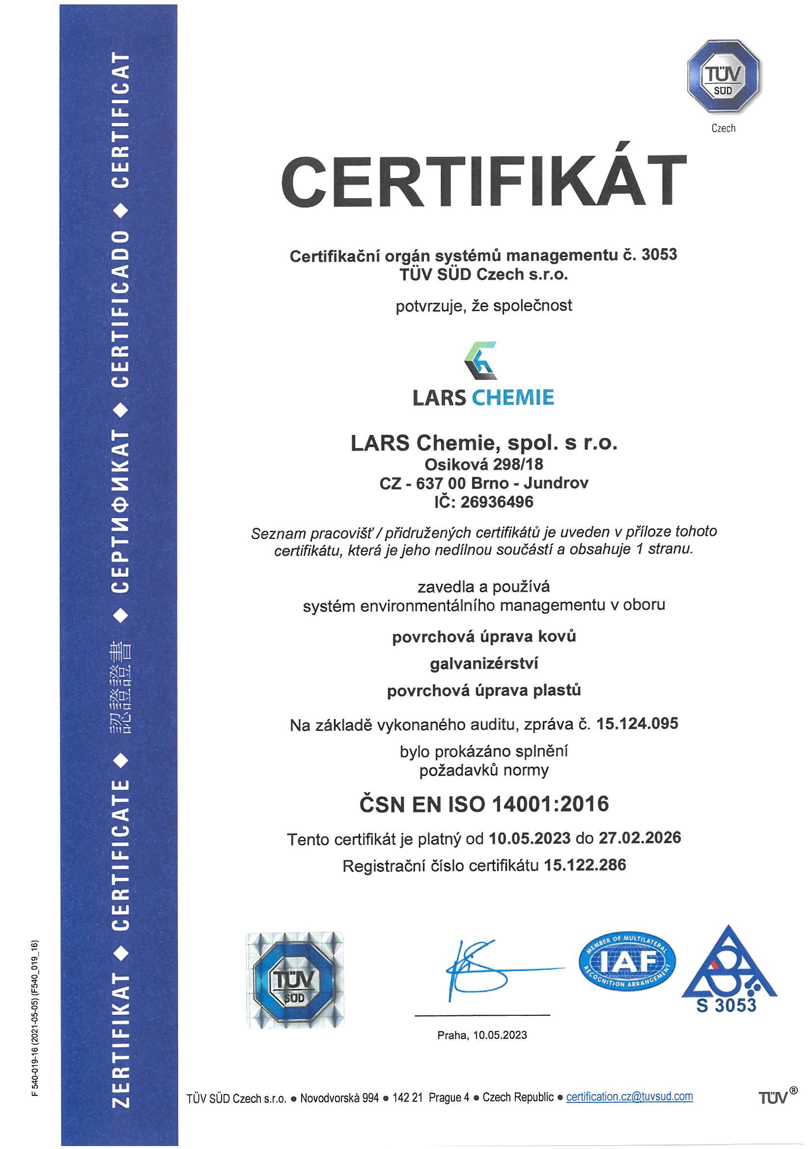 Certifikát