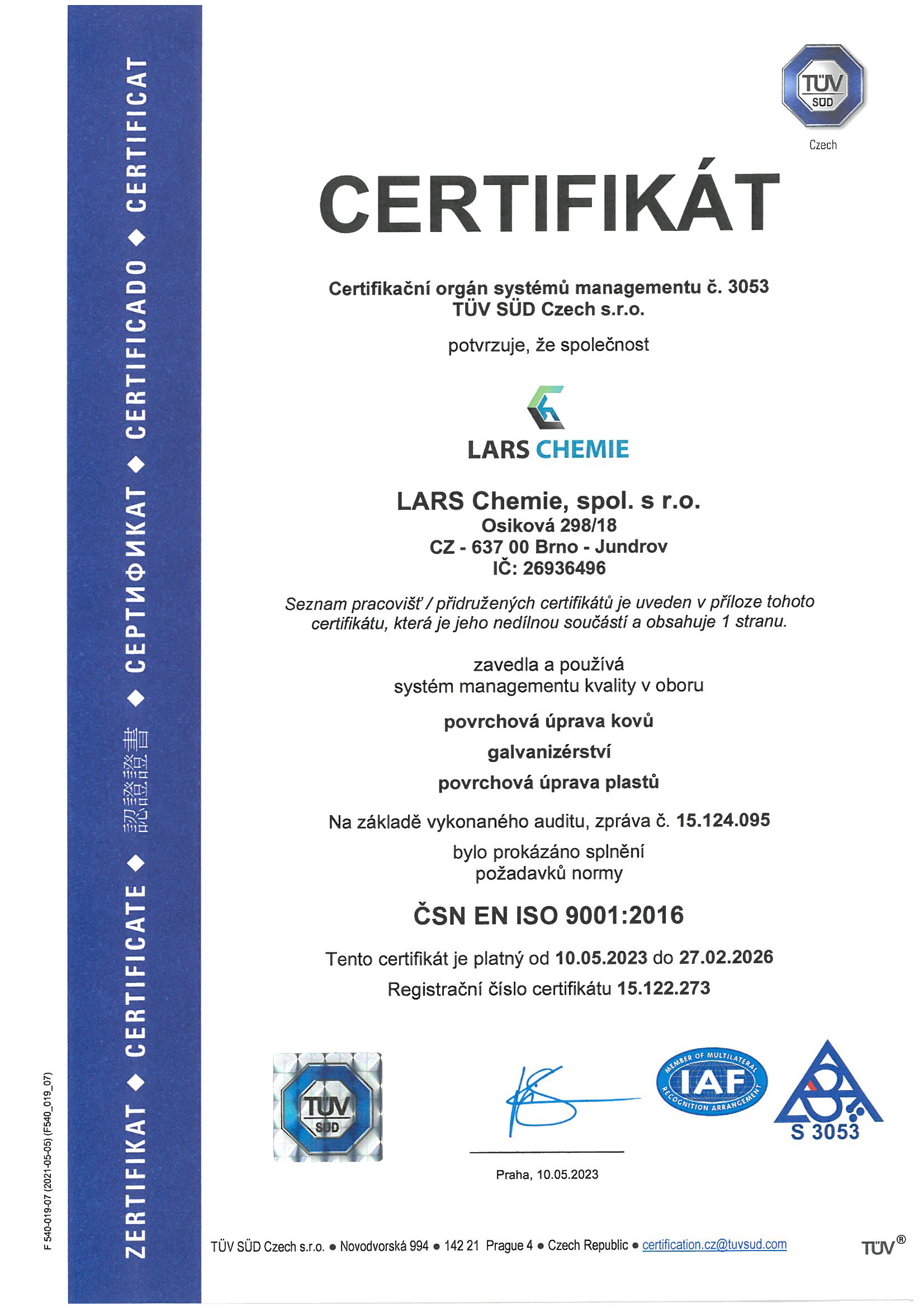 Certifikát